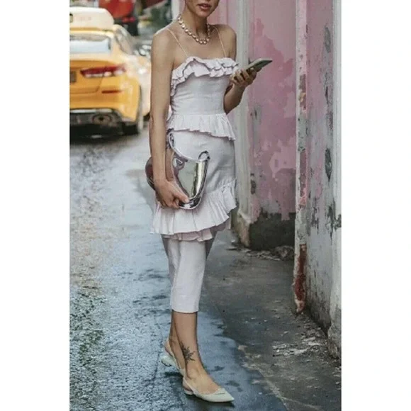 slim fit dress slacks Abbie Dress in Blush main image 1